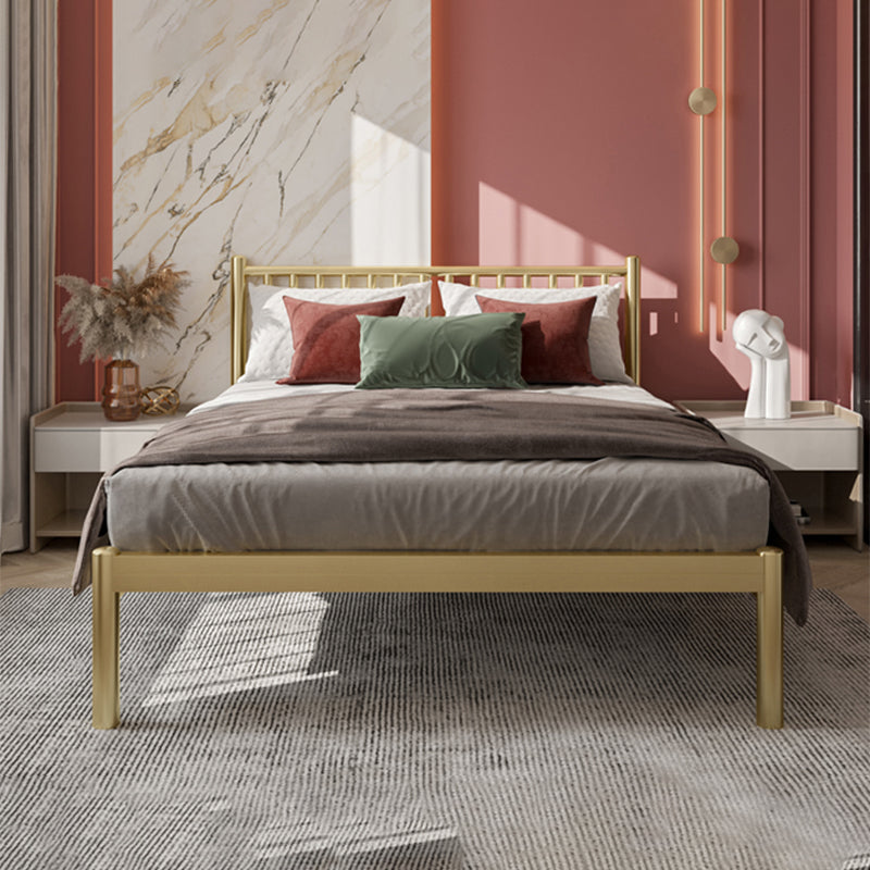 Queen Size Contemporary Metal Bed,40.15 " with Metal Legs Bed