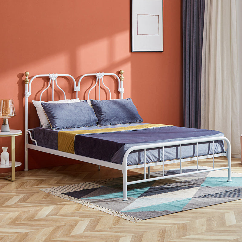 49.21" Modernism Metal Bed with Headboard Low Profile Standard Bed Clearhalo 'Bedroom Furniture' 'Beds' 'furn' 'furn_beds' 'Furniture' 5586694