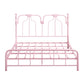 49.21" Modernism Metal Bed with Headboard Low Profile Standard Bed Pink Clearhalo 'Bedroom Furniture' 'Beds' 'furn' 'furn_beds' 'Furniture' 5586701