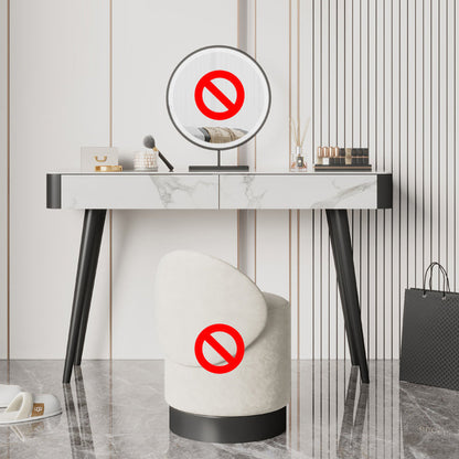 Weißer Waschtisch 29,52 "Hochmetall- und Stein -Top -Waschtisch mit Stuhl