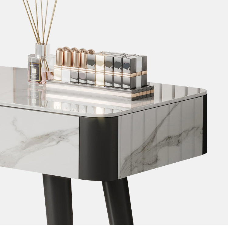 Weißer Waschtisch 29,52 "Hochmetall- und Stein -Top -Waschtisch mit Stuhl