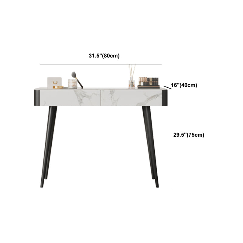 Weißer Waschtisch 29,52 "Hochmetall- und Stein -Top -Waschtisch mit Stuhl