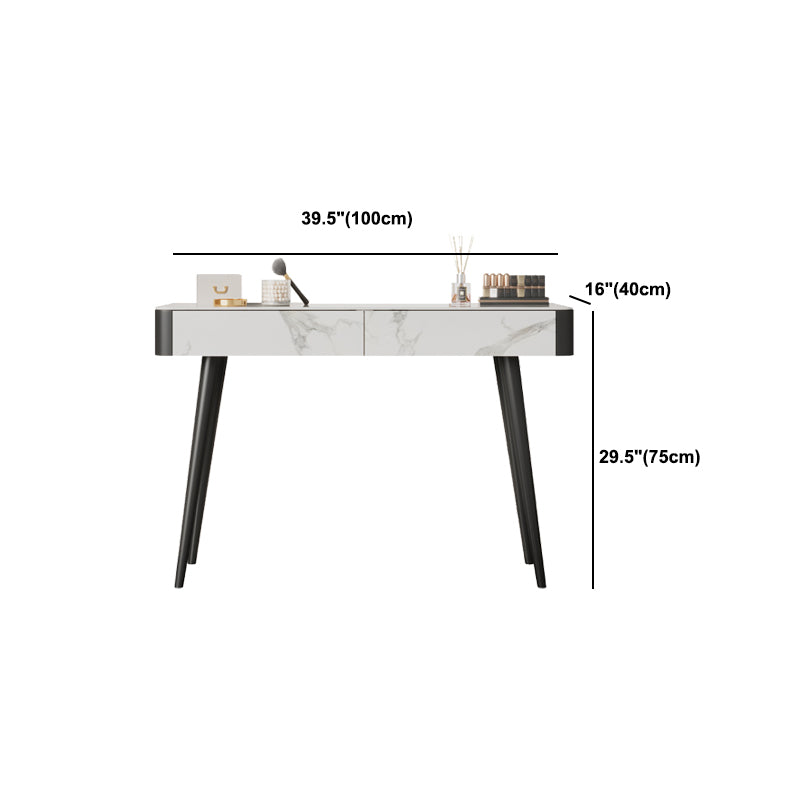 Weißer Waschtisch 29,52 "Hochmetall- und Stein -Top -Waschtisch mit Stuhl