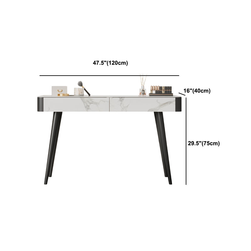 Weißer Waschtisch 29,52 "Hochmetall- und Stein -Top -Waschtisch mit Stuhl