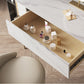 1 Storage Drawer Make-up Vanity Metal and Stone Dressing Table Clearhalo 'Bedroom Furniture' 'furn' 'furn_makeup_vanities' 'Furniture' 'Makeup Vanities' 'makeup_vanities' 5586806