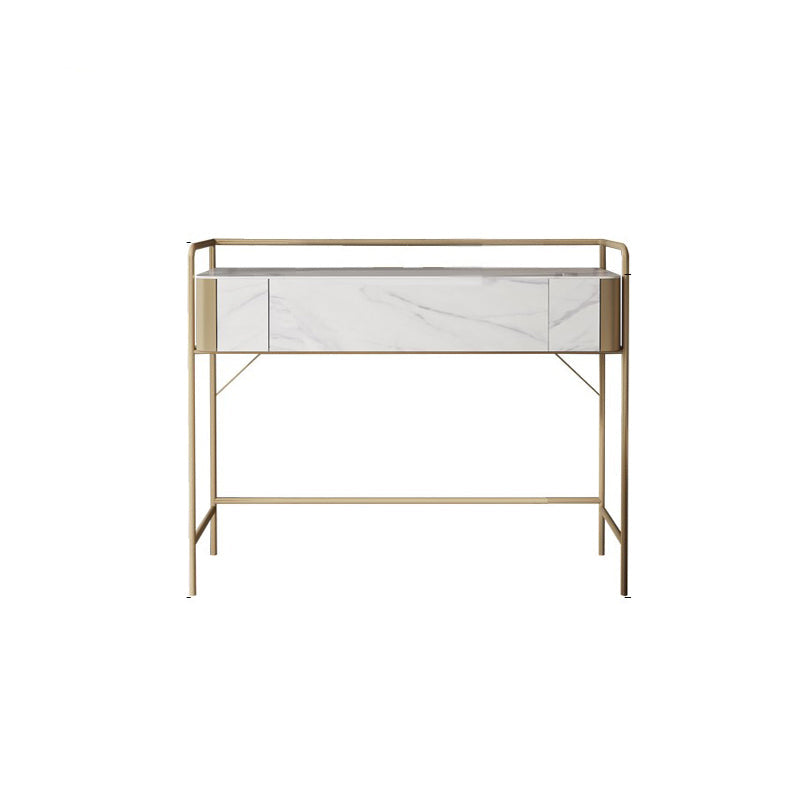 1 Storage Drawer Make-up Vanity Metal and Stone Dressing Table Makeup Vanity 31.5"L x 18"W x 31.5"H Clearhalo 'Bedroom Furniture' 'furn' 'furn_makeup_vanities' 'Furniture' 'Makeup Vanities' 'makeup_vanities' 5586807