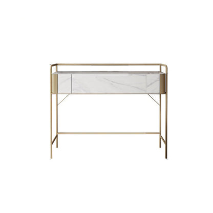 1 Storage Drawer Make-up Vanity Metal and Stone Dressing Table Makeup Vanity 31.5"L x 18"W x 31.5"H Clearhalo 'Bedroom Furniture' 'furn' 'furn_makeup_vanities' 'Furniture' 'Makeup Vanities' 'makeup_vanities' 5586807