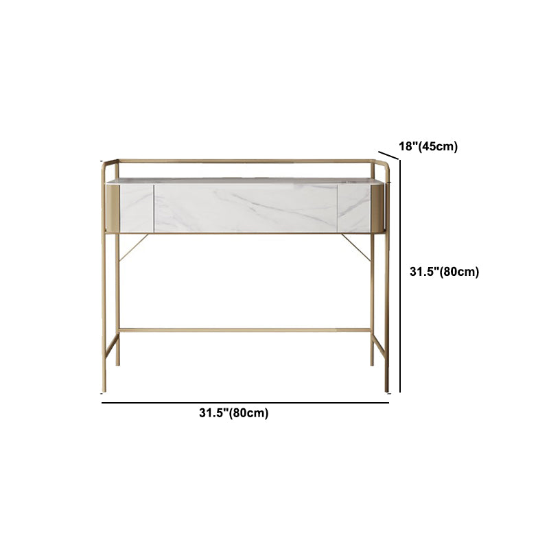 1 Storage Drawer Make-up Vanity Metal and Stone Dressing Table Clearhalo 'Bedroom Furniture' 'furn' 'furn_makeup_vanities' 'Furniture' 'Makeup Vanities' 'makeup_vanities' 5586809