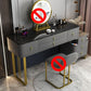 Luxurious 7 Drawers Dresser 29.52" High Vanity Set with Padded Stool