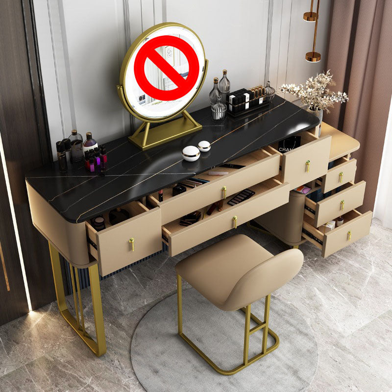 Luxurious 7 Drawers Dresser 29.52" High Vanity Set with Padded Stool