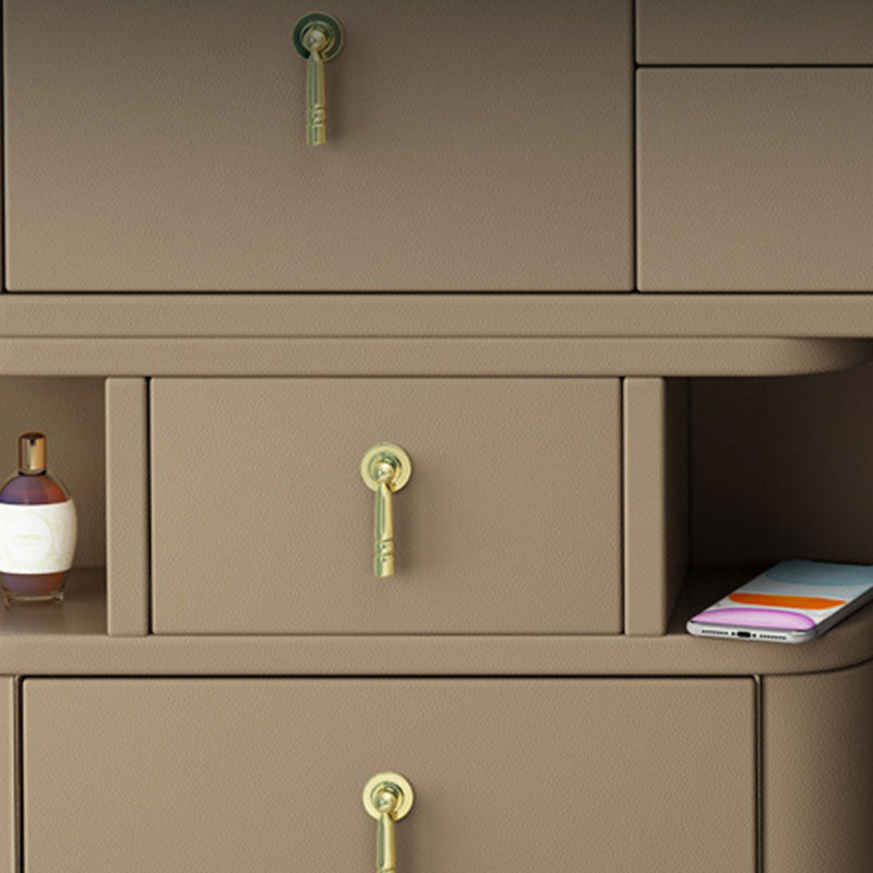 Luxurious 7 Drawers Dresser 29.52" High Vanity Set with Padded Stool