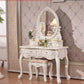 4 Drawers White/Blak/ /Golden MakeupTable Stool Set, 18.89" W x 63.77" H Makeup Vanity & Stools White Clearhalo 'Bedroom Furniture' 'furn' 'furn_makeup_vanities' 'Furniture' 'Makeup Vanities' 'makeup_vanities' 5586877