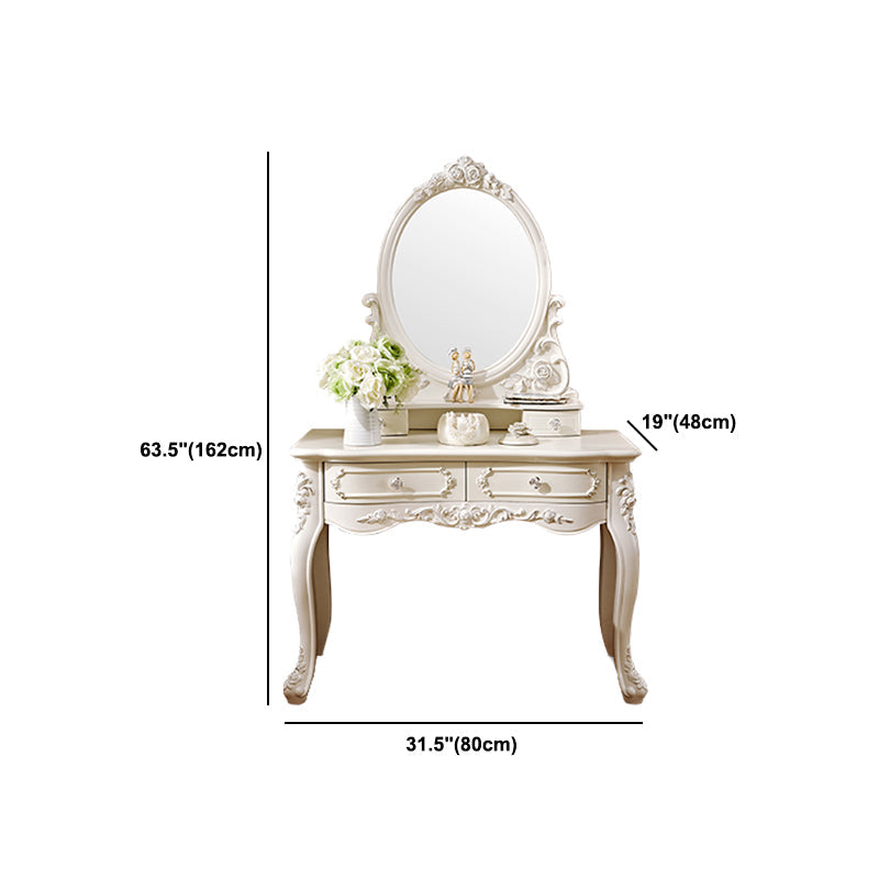 4 Drawers White/Blak/ /Golden MakeupTable Stool Set, 18.89" W x 63.77" H Clearhalo 'Bedroom Furniture' 'furn' 'furn_makeup_vanities' 'Furniture' 'Makeup Vanities' 'makeup_vanities' 5586889