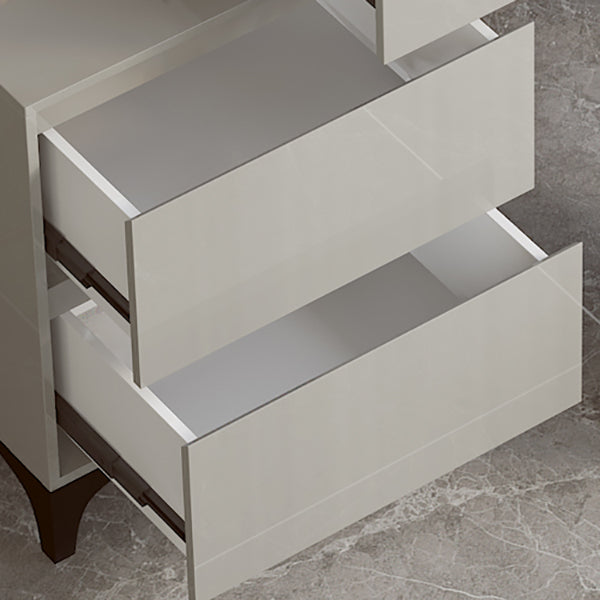 Zeitgenössischer grauer Make -up -Tisch mit Schubladen 14,96 W x 29,52 "H für Schlafzimmer