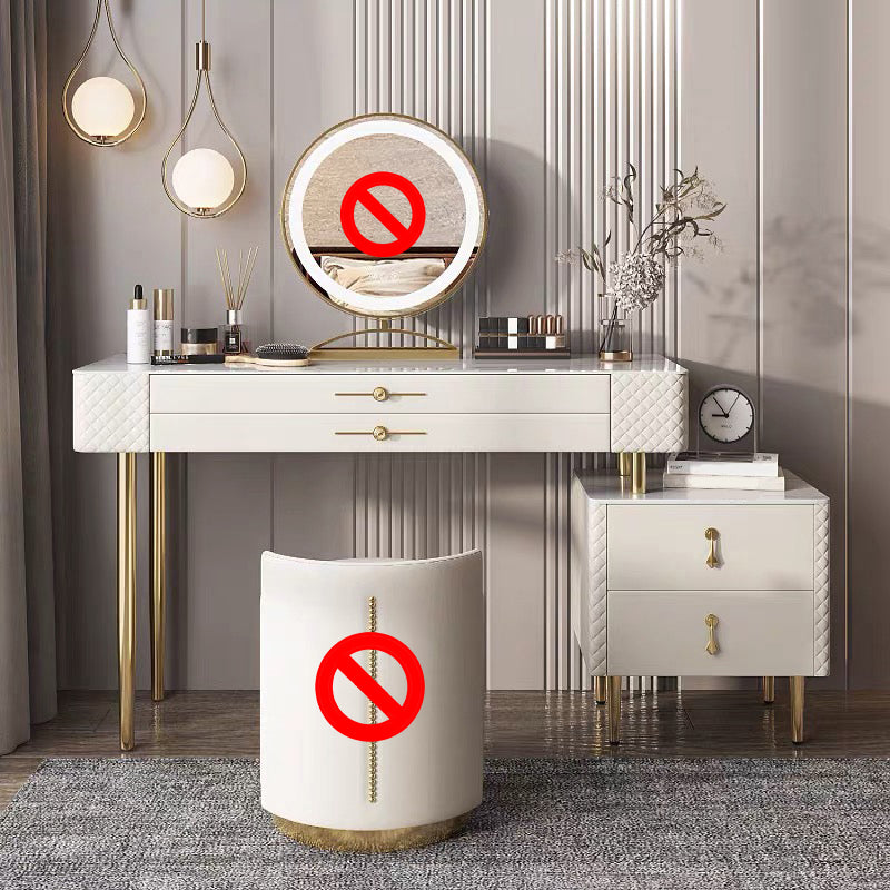 Table de maquillage blanc pour chambre avec tiroir 15,74 "W x 31,49" H