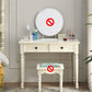 Contemporary Makeup Dressing Table With Drawers White 17.71" W x 30.70" H Clearhalo 'Bedroom Furniture' 'furn' 'furn_makeup_vanities' 'Furniture' 'Makeup Vanities' 'makeup_vanities' 5586978