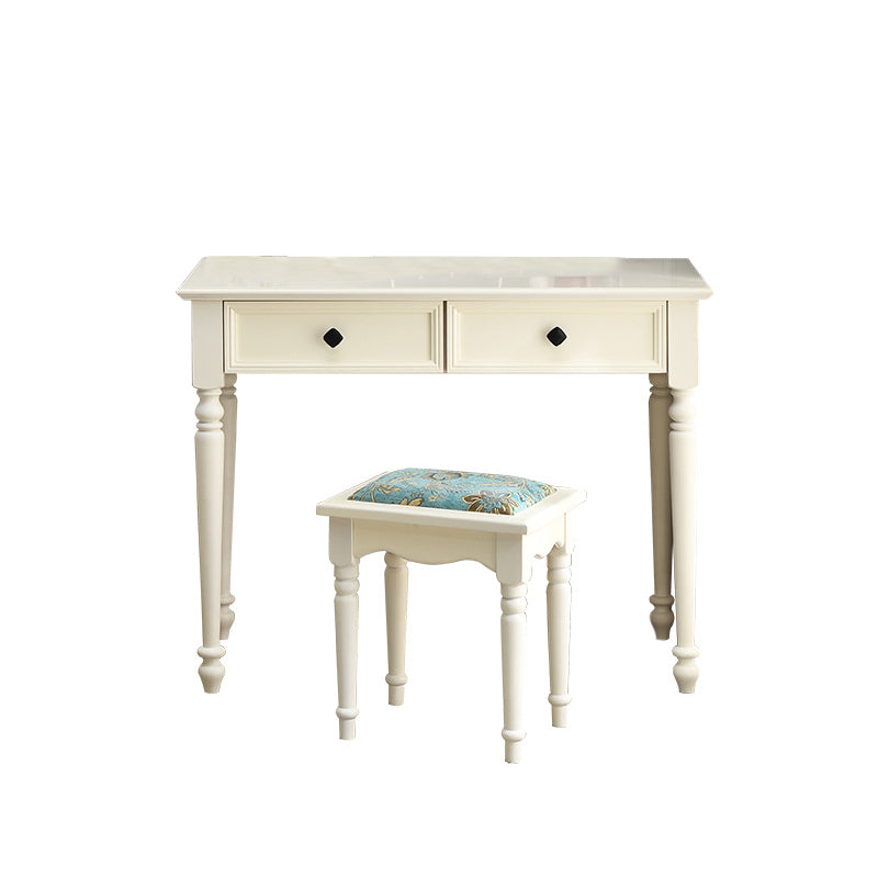 Contemporary Makeup Dressing Table With Drawers White 17.71" W x 30.70" H Clearhalo 'Bedroom Furniture' 'furn' 'furn_makeup_vanities' 'Furniture' 'Makeup Vanities' 'makeup_vanities' 5586979