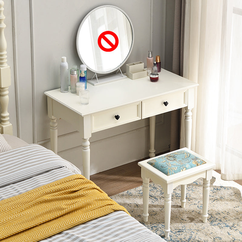 Contemporary Makeup Dressing Table With Drawers White 17.71" W x 30.70" H Clearhalo 'Bedroom Furniture' 'furn' 'furn_makeup_vanities' 'Furniture' 'Makeup Vanities' 'makeup_vanities' 5586988
