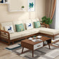 Solid Wood/Linen Natural Sofa with Chaise Nordic 34.65" H Cushions Sofa