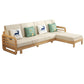 Solid Wood/Linen Natural Sofa with Chaise Nordic 34.65" H Cushions Sofa