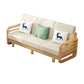 Solid Wood/Linen Natural Sofa with Chaise Nordic 34.65" H Cushions Sofa