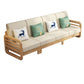 Solid Wood/Linen Natural Sofa with Chaise Nordic 34.65" H Cushions Sofa