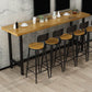 Modern Style Rectangle Bar Table Solid Wood Bistro Bar Desk with Trestle Base 78.7"L x 15.7"W x 41.3"H Without Chairs Clearhalo 'Bar Furniture' 'Bar Tables' 'bar_tables' 'furn' 'furn_bar_tables' 'Furniture' 'Kitchen & Dining Furniture' 5587550