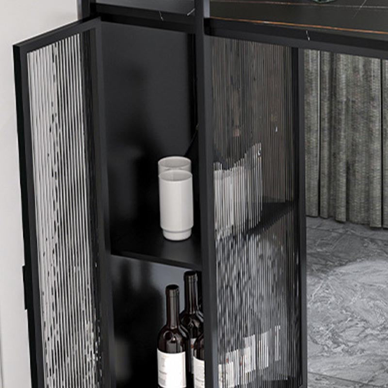 Glam Pub Table with Wine Storage Rectangle Stone Top Bar Table with Metal Frame Clearhalo 'Bar Furniture' 'Bar Tables' 'bar_tables' 'furn' 'furn_bar_tables' 'Furniture' 'Kitchen & Dining Furniture' 5587816