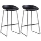Industrial Low Back Bar Stool Metal Bar Stools in Black for Home Use