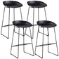 Industrial Low Back Bar Stool Metal Bar Stools in Black for Home Use