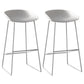 Industrial Low Back Bar Stool Metal Bar Stools in Black for Home Use