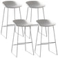 Industrial Low Back Bar Stool Metal Bar Stools in Black for Home Use