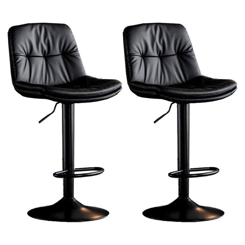 Industrial Metal Barstool Faux Leather Counter Stool With Chrome Base