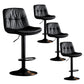 Industrial Metal Barstool Faux Leather Counter Stool With Chrome Base