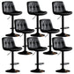 Industrial Metal Barstool Faux Leather Counter Stool With Chrome Base