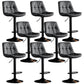 Industrial Metal Barstool Faux Leather Counter Stool With Chrome Base