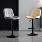 Industrial Metal Barstool Faux Leather Counter Stool With Chrome Base