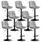 Industrial Metal Barstool Faux Leather Counter Stool With Chrome Base