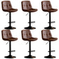 Industrial Metal Barstool Faux Leather Counter Stool With Chrome Base