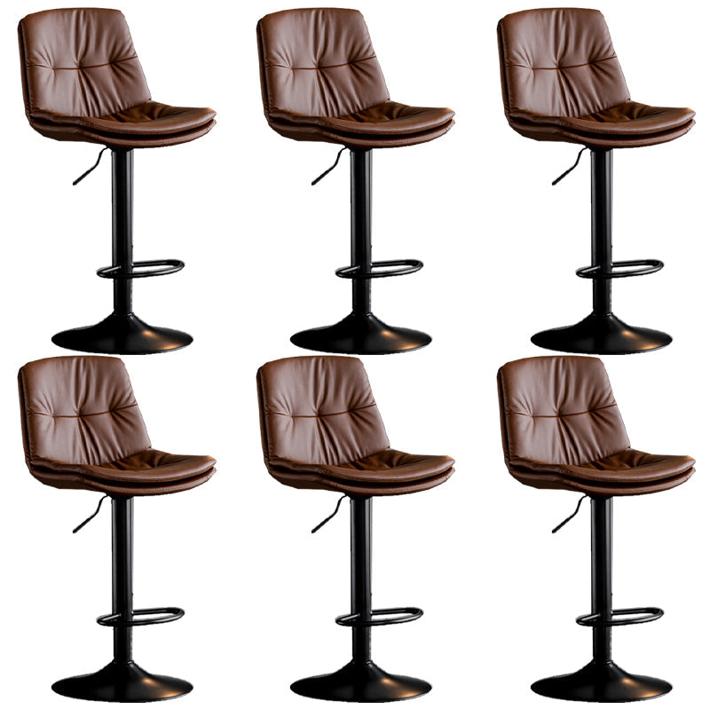 Industrial Metal Barstool Faux Leather Counter Stool With Chrome Base