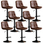 Industrial Metal Barstool Faux Leather Counter Stool With Chrome Base