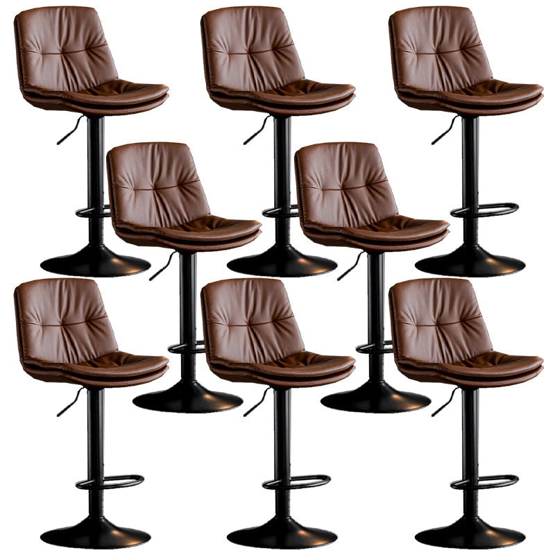Industrial Metal Barstool Faux Leather Counter Stool With Chrome Base