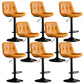 Industrial Metal Barstool Faux Leather Counter Stool With Chrome Base