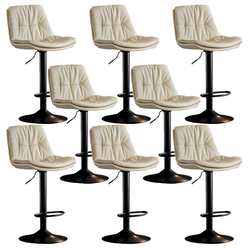 Industrial Metal Barstool Faux Leather Counter Stool With Chrome Base