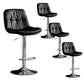 Industrial Metal Barstool Faux Leather Counter Stool With Chrome Base