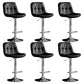 Industrial Metal Barstool Faux Leather Counter Stool With Chrome Base