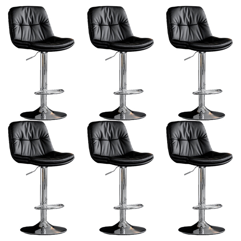 Industrial Metal Barstool Faux Leather Counter Stool With Chrome Base
