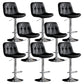 Industrial Metal Barstool Faux Leather Counter Stool With Chrome Base