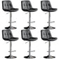 Industrial Metal Barstool Faux Leather Counter Stool With Chrome Base