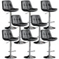 Industrial Metal Barstool Faux Leather Counter Stool With Chrome Base